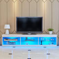 Glass Shelf TV Stand Wooden Living room